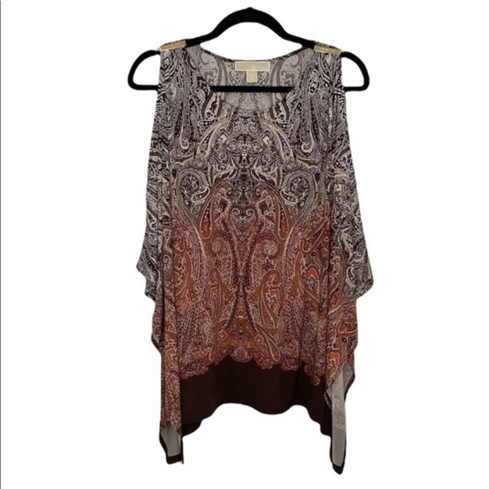Michael Michael Kors cold shoulders oversized batwings style blouse Size M EUC